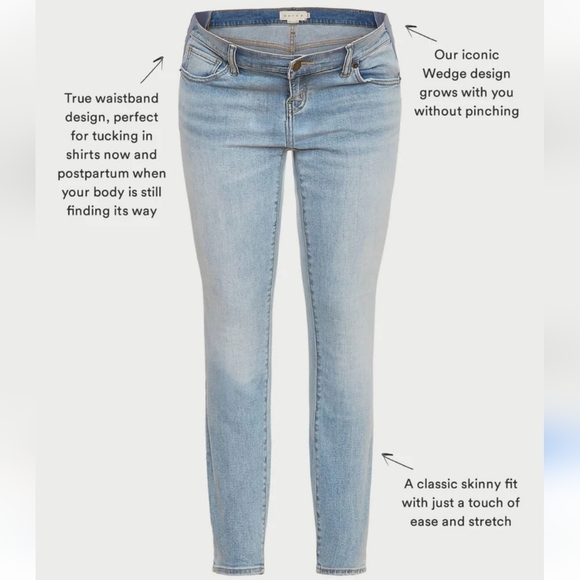 HATCH Under Belly Slim Leg Maternity Jeans Light Wash Womens Size 31 NWT E101806 - Picture 3 of 16
